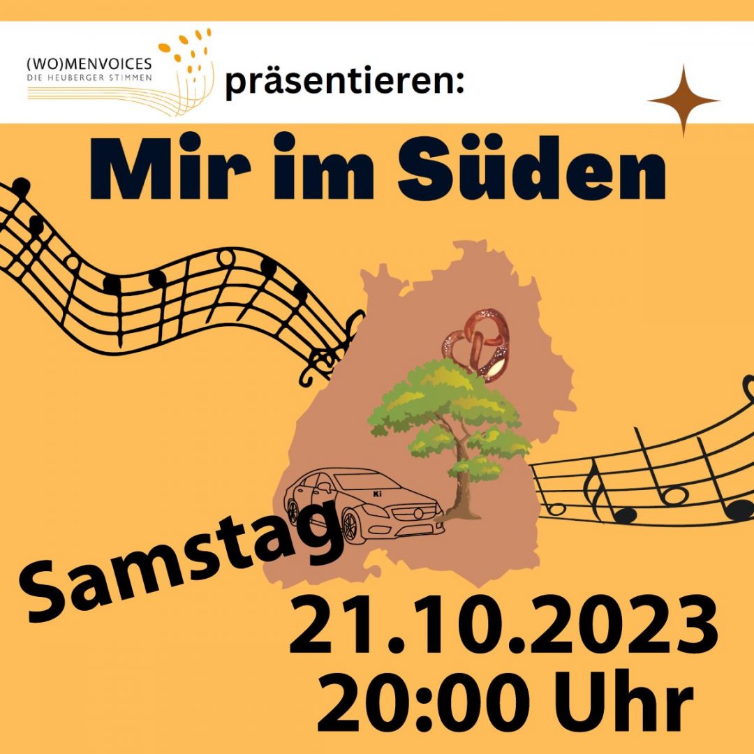 Banner Wo-MenVoices Konzert "Mir im Süden"